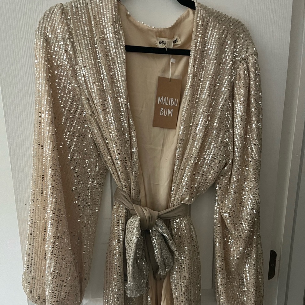 Sequin New Years Wrap Dress -new with tags